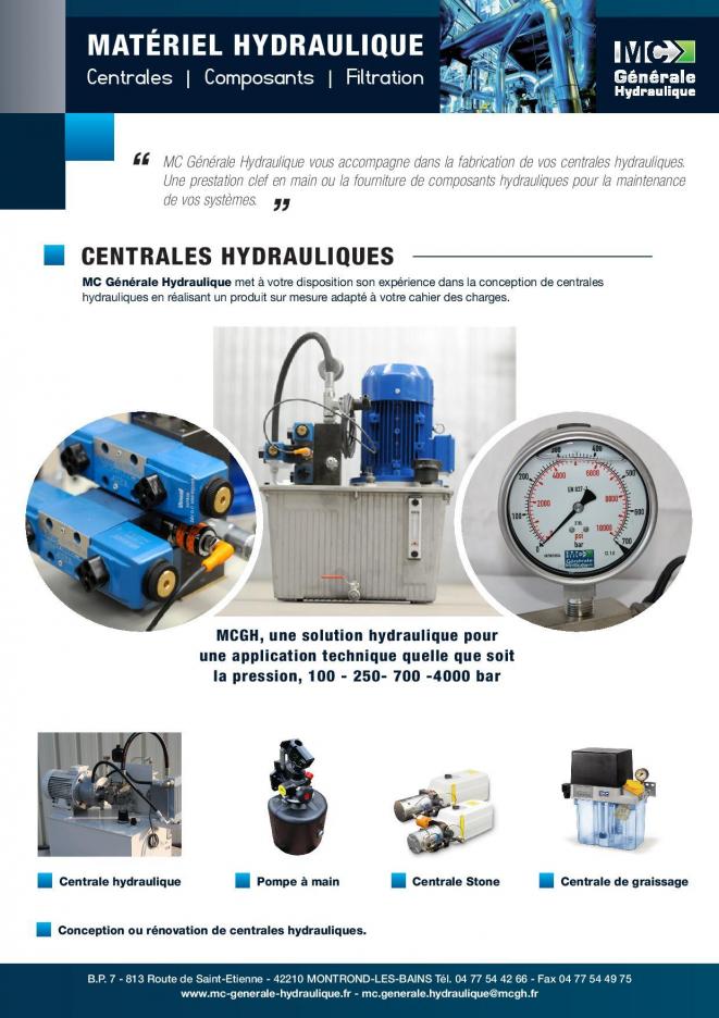 Composants hydraulique mcgh