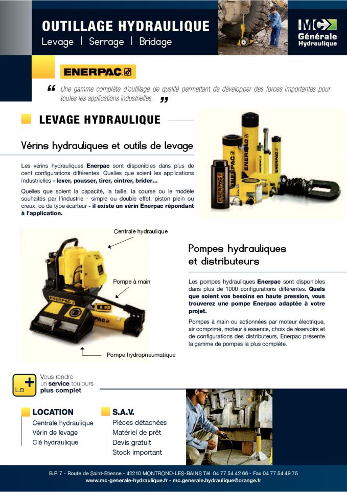 Matériel Enerpac en France